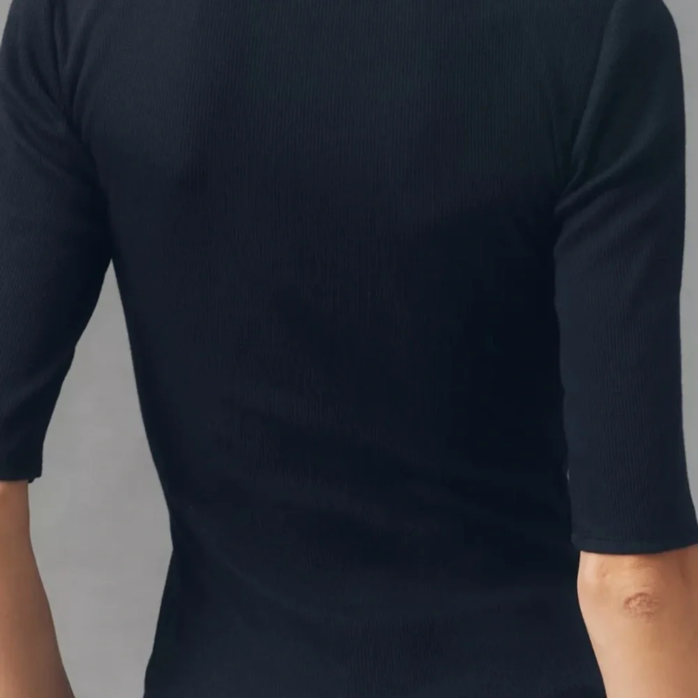 New Maeve Blk Ribbed Top with Lace Detail by anthropology Size S & M - Picture 11 of 11